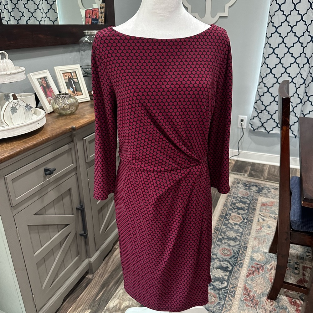 EUC Ann Taylor Wine/Black Dress
